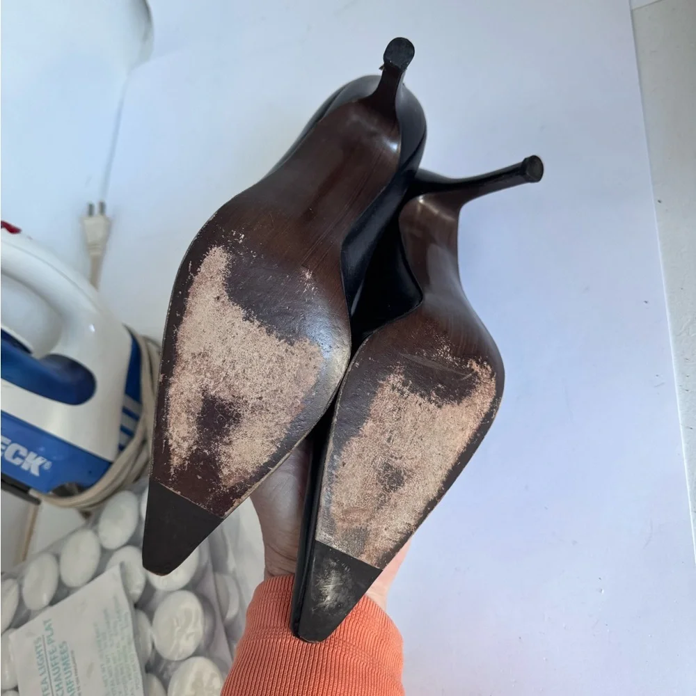 Stuart weitzman black leather heels size 9.5 - Picture 8 of 13